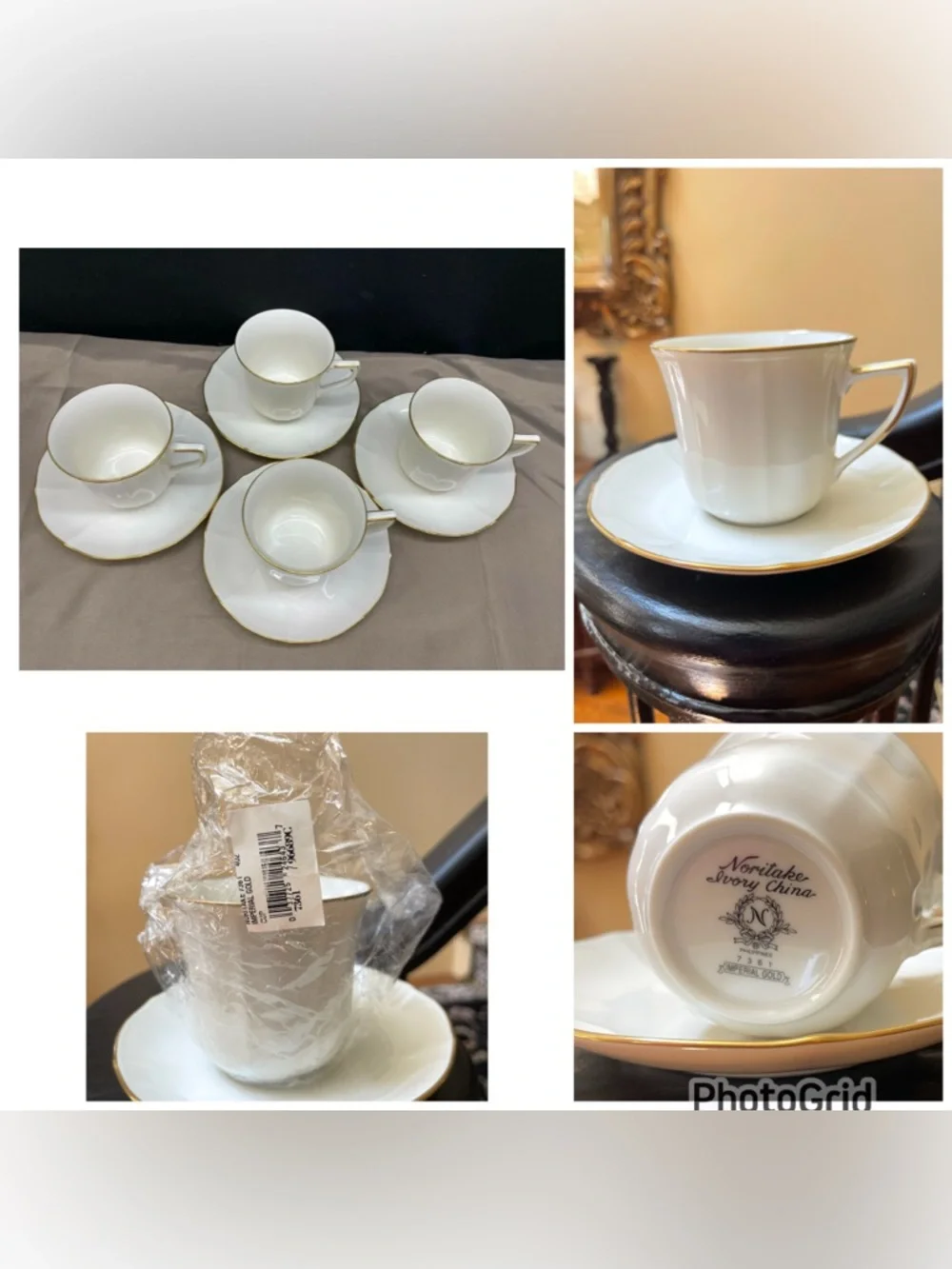 SET OF 4 - CORNING CORELLE - BANDHANI - RED SCROLLS - 10 1/4